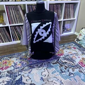 Modified Duran Duran Graphic Tee with Flowy Cotton Kimono Style Sleeves